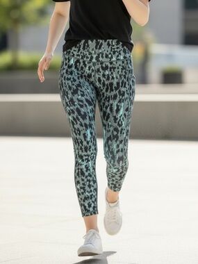 LegEnd (M) Pocket Legging High-Rise Leopard Print 7/8 Leggings Green Black